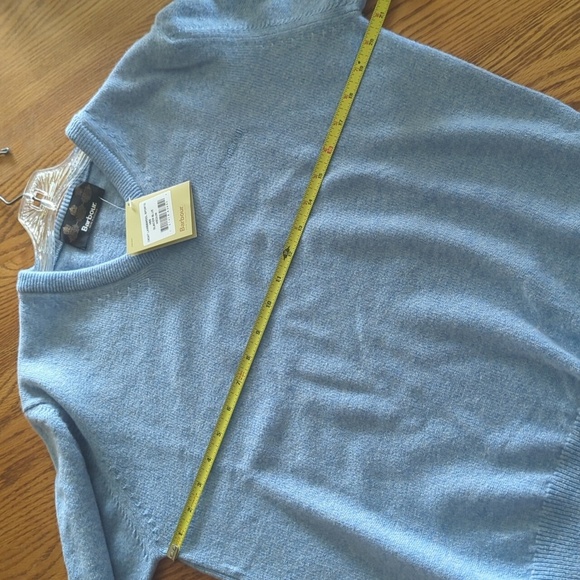 Barbour Lambswool Sports Vee Glacier Blue Sweater Size Men's Medium - Picture 8 of 10